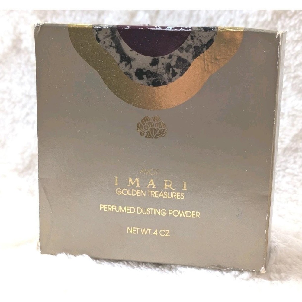 Vintage 1985 Avon Imari Golden Treasures Perfumed Dusting Powder 4 Oz Complete